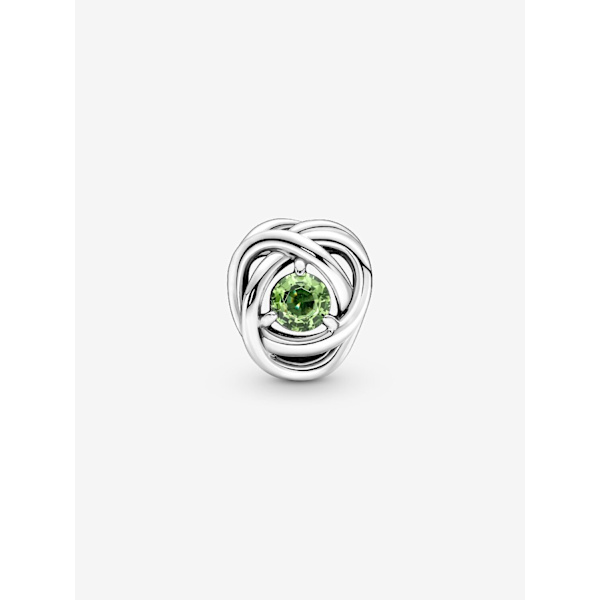 - August Spring Green Eternity Circle Charm - Sterling sølv