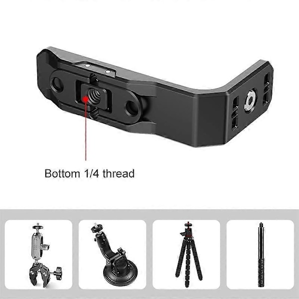 Insta360 X4 / X5 PULUZ Pysty- ja vaakasuuntainen kuvaus Pikakiinnitteinen metallinen L-kiinnike (musta)