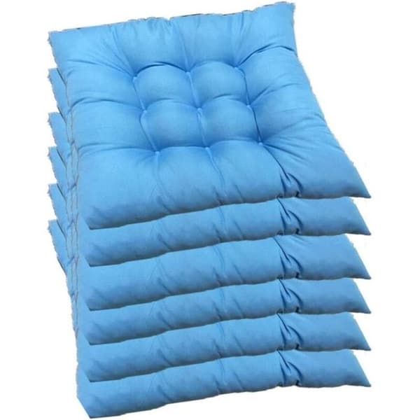 Stolputer - AIMOONSA - Firkantede puter 40 x 40 cm - Vattert - Pakke med 6 - Blå