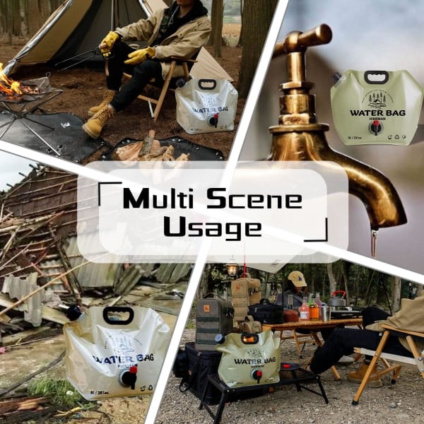 Sammenklappelig vandbeholder med tud, 8L drikkevandsbeholder til udendørs camping, picnic, grill, vandreture, backpacking, overlevelse 4PCS