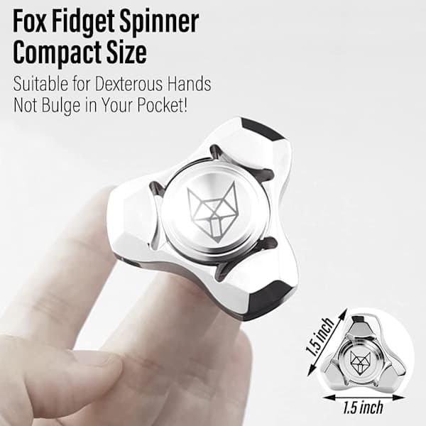 Fidget Spinner legetøj i metal til voksne, alt i rustfrit stål 1,5''