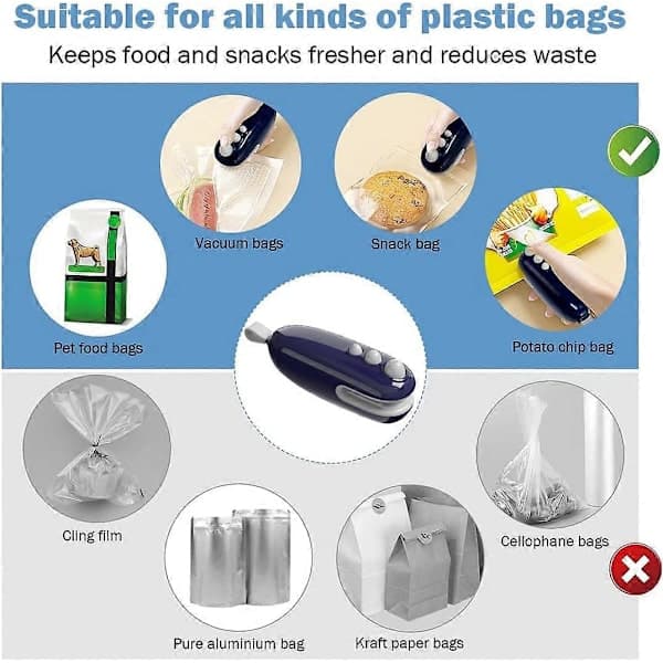 pc Mini Bag Sealer, til at holde plastikposer med friske snacks sprøde