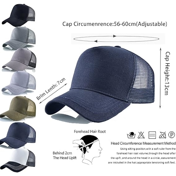 5-panels keps, Mesh-keps, Justerbar Snapback, Mesh Enfärgad Unisex Azul tibetano