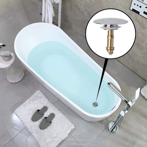 Pop-up vaskepropp - AIMOONSA - Klikk-klakk 38 mm - Massiv forkrommet messing - Sølv - Pakke med 3