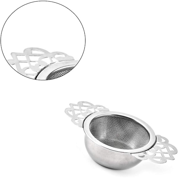 2-pak Filter Te-si med Drypbakker Te-si Rustfrit Stål Si til Løse Te-blade Filter