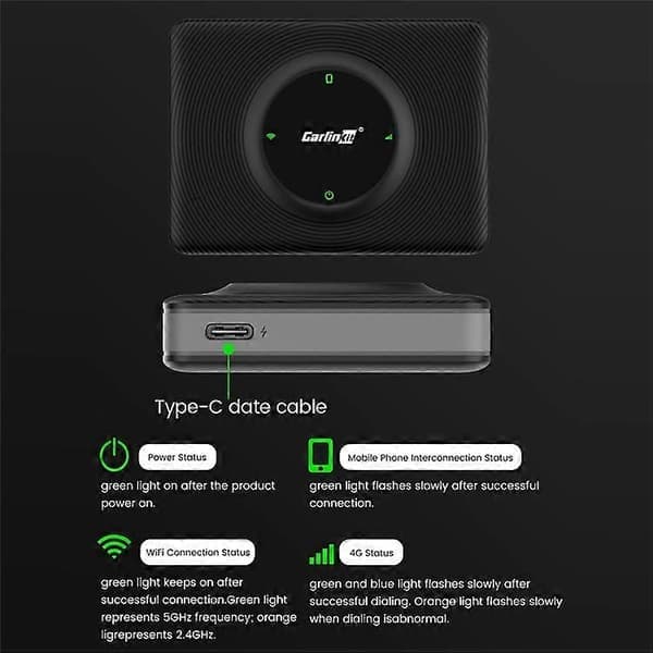 CARLINKIT CPC200-T2C (WIFI) Kompatibel med Tesla Model 3 / X / Y / S Trådlös Android Auto CarPlay Dongle WiFi Bluetooth-adapter