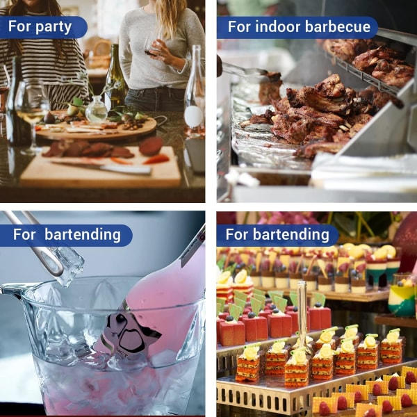 2 stk. grillklyper i rustfritt stål, matlagingsklyper, kjøkkenklyper, grillklyper, sklisikre varmebestandige små klyper for campinggrill Bu