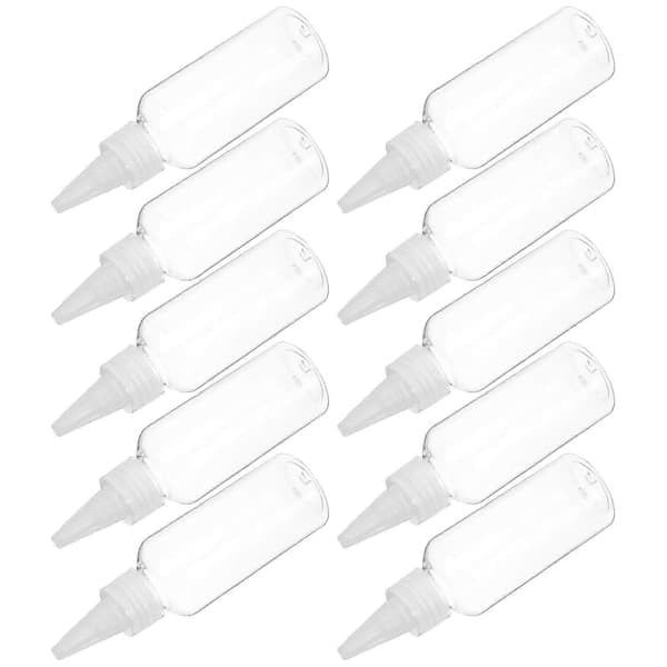 60 ml klar plastflaska med spetsigt munstycke för förvaring, 30-pack
