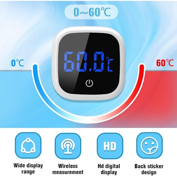 Akvarietermometer med LED-display - digitalt termometer Velegnet til ferskvands- og saltvandsakvarier