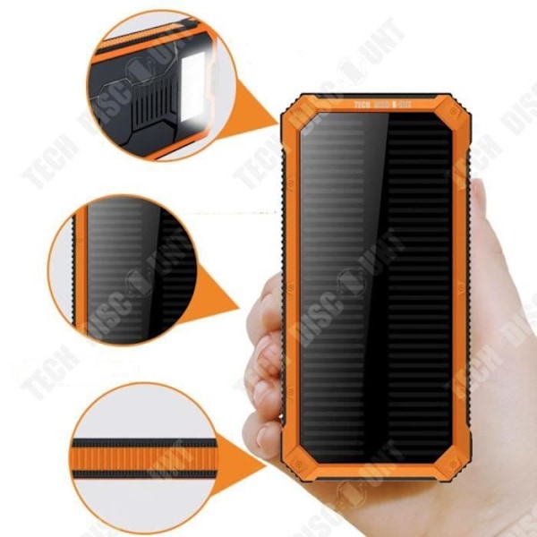 Extern Batteri 10000mAh Solcellsladdare Telefon Vandring Portabel USB iPhone Camping Resa Universal Ny Energi Fodral