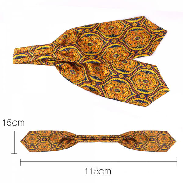 Ascot-slips for menn, Paisley Jacquard Silkevevd Blomsterslips, LD44802