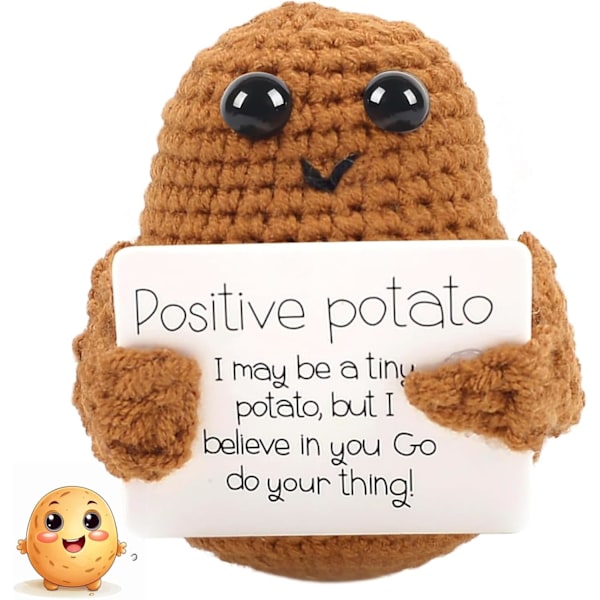Mini Positiv Potatis Rolig Docka 7.5cm, Positiv Potatis Docka, Positiv Potatis Rolig, Fickkram Mini Kreativ Söt Stickad Plysch