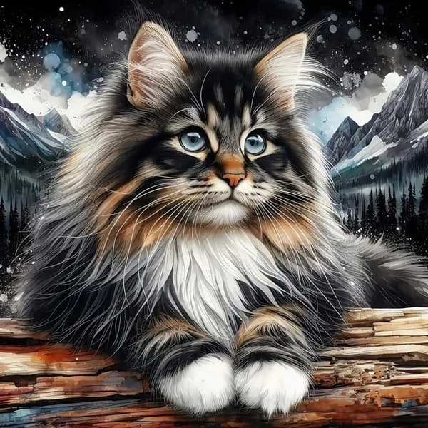 Cat Diamond Art - 5D Home Decor DIY Kit 35x35 cm (Full Drill)