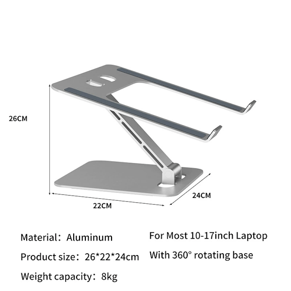 Laptop Stand Lap Desk, Ergonomisk Foldbart Computerstativ med Justerbar Højde Purple