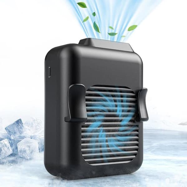 Midjefläkt, kraftfullt luftflöde, 23 timmars batteritid, USB-bältesfläkt