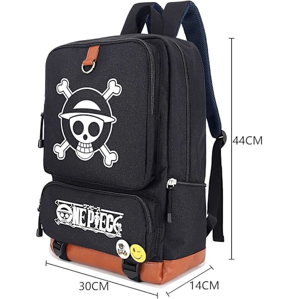 Anime One Piece Selvlysende Rygsæk Skoletaske Laptop Taske