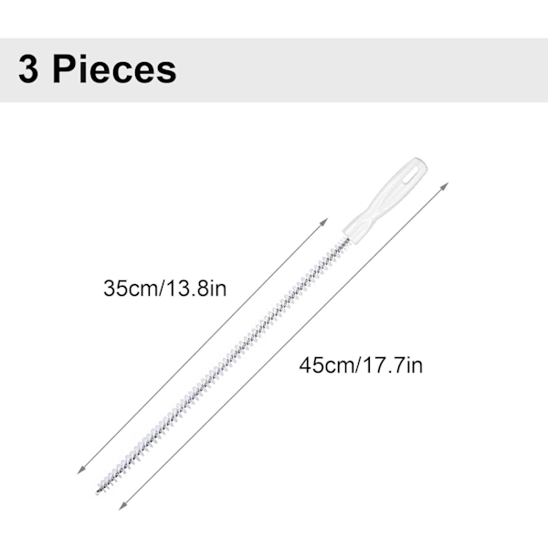 3 kpl Viemärinpuhdistusharja, joustava 45 cm putkenpuhdistusharja