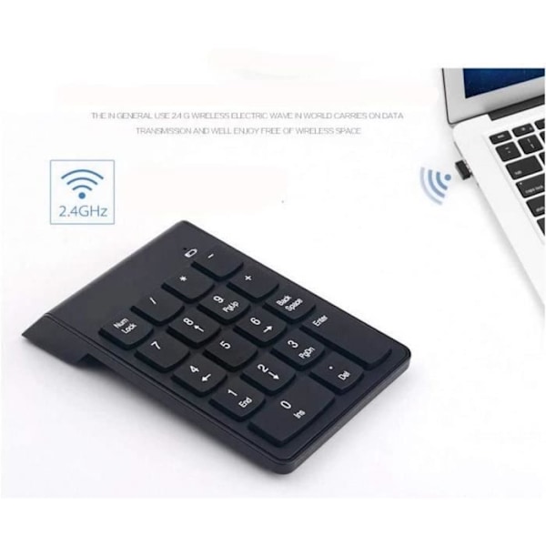 Mini trådløst numerisk tastatur 18 taster USB 2,4 GHz bærbar PC-del kompatibel med Windows, Mac og Linux