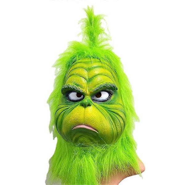 Grønnhåret Monster The Grinch Maske Latex Hodeplagg Klovn Julemaske Rekvisitter1