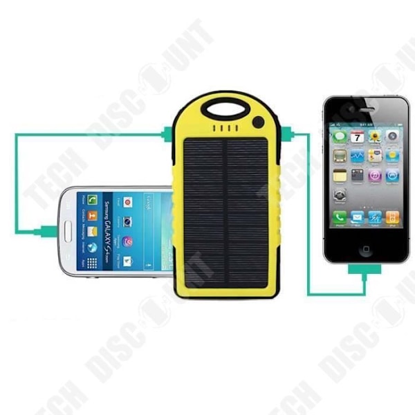 TD® 5000mAh Solcellsladdare Powerbank Portabel Nödladdare Dubbla USB-portar Externt Batteripack för iPhone Android MP4 PSP iPad GPS