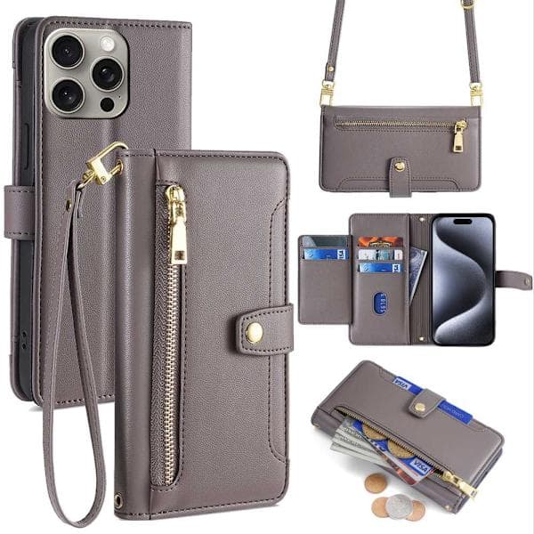 iPhone 15 Pro Max-deksel med snor, inkluderer lang skulderrem + kort håndleddsrem iPhone 15 Pro Max iPhone 15 Pro Max