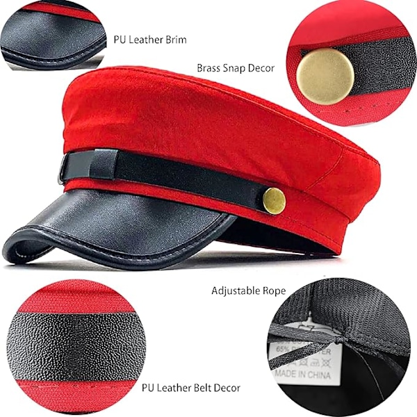 Klassisk Tweed Plaid Newsboy Cap til Kvinder, Klassisk Cabbie Beret Hat, Vintermodehat til Teenagere, Justerbar 55-57cm