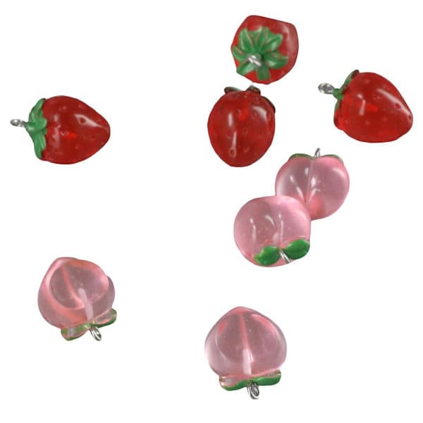 40 st 3D Fruktberlocker Små Hängpärlor