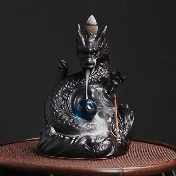 Keramisk Røgelsesbrænder med Tilbageløb - Skønhedsstatue Røgelsesbrænder - Velegnet til Kontor, Yogastudio Forme de statue