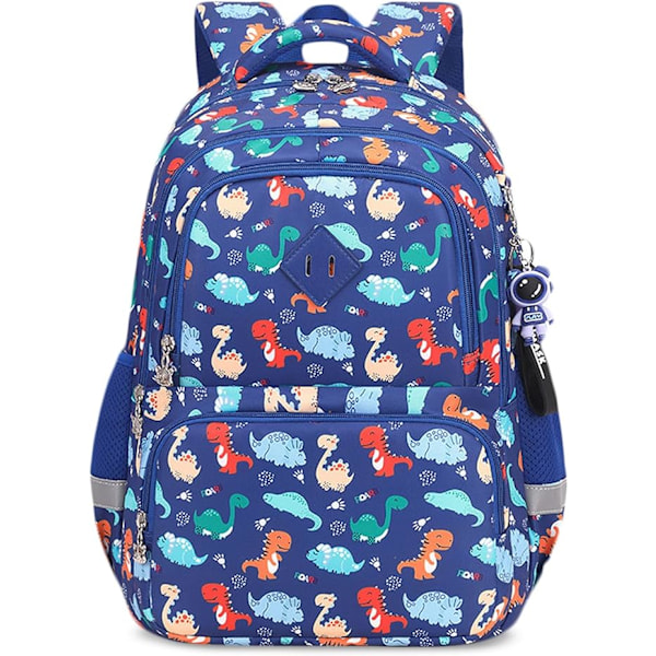 Barnesekk Grunnskole Sekker Ungdomsskole Sekk Student Sekk Gutter Sekker Jenter Sekk Multi-lomme Skolesekk Royal Blue Dinosaur