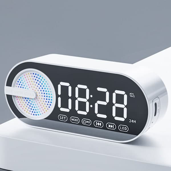 Bluetooth-kompatibelt AI-ur farverigt LED digitalt displayur alarm til soveværelse pink Pink