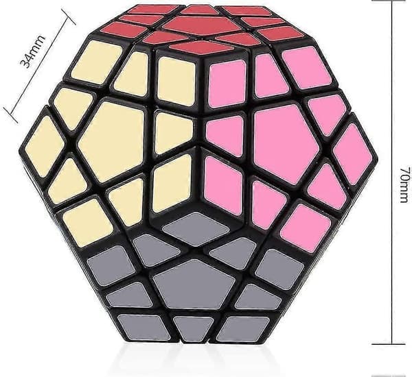 Shengshou Megaminx Speed Cube 3x3 Dodekaeder Hexagon Puslespil Legetøj Sort