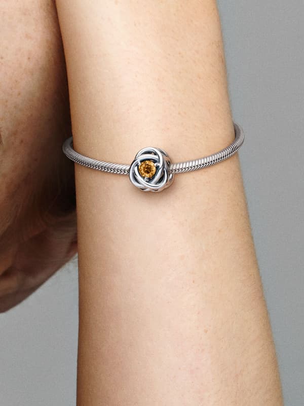 - November Honey Eternity Circle Charm - Sterling sølv