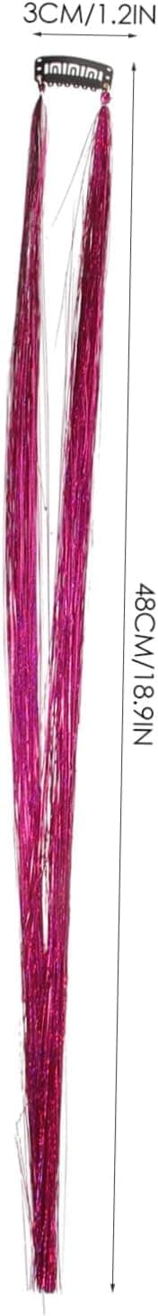 7 stk. glitterhårstrå, glitrende flettede hårextensions til kvinder, farverigt glitter til jul