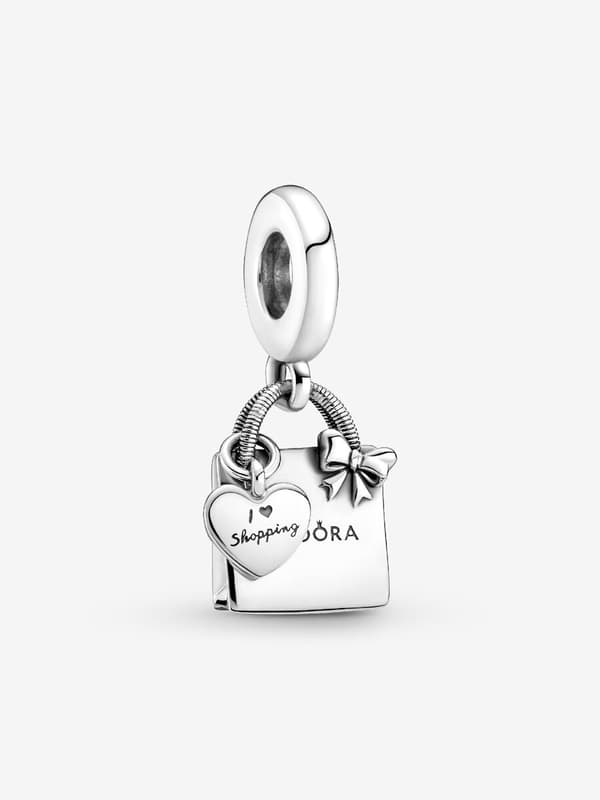 - P Shopping Bag Dangle Charm - Sterling sølv