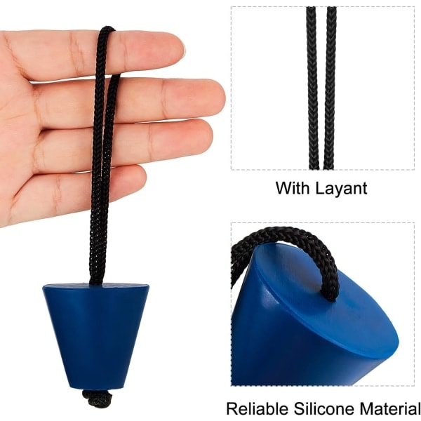 8 st Kayak Scupper Plugg Kit Silikon Scupper Pluggar Avloppshål Stopper Bung med Snöre