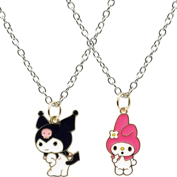 2-osainen tyttöjen kaulakoru, My Melody -kaulakoru, lasten sarjakuvakaulakoru, riipus kaulakoru tytöille, asuste riipus