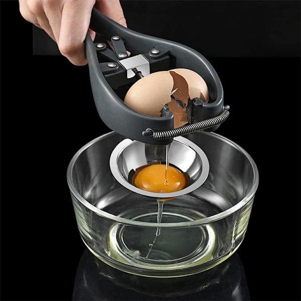 Egg Cutter Rustfritt Stål Eggeskallkutter Eggplukker Eggåpner Rustfritt Stål Eggåpner og Separator Egg Cracker Multifunksjonell Gadget Svart 1