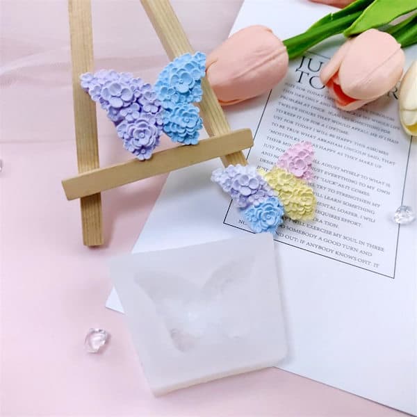 3D Blomster Sommerfugl Silikoneforme Epoxyharpiksforme Blomster Sommerfugl Lysforme til Lysfremstilling Silikoneform til DIY Duftlys Gips Sæbe