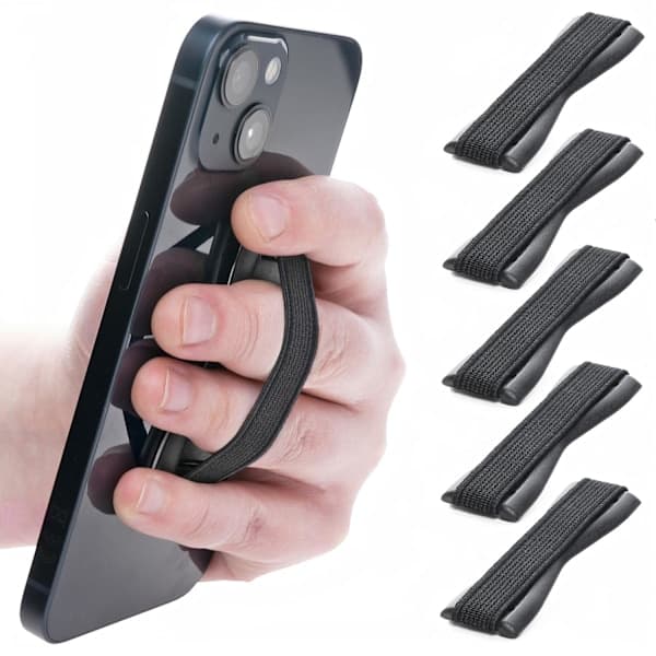 5-pak - Mobilholder - Holder til mobil / Mobilring / Greb Sort