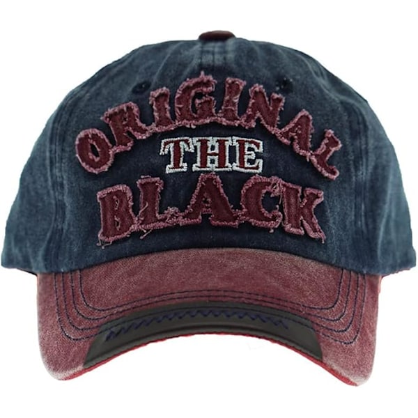 Vintage-tyylinen pesty musta brodeerattu baseball-lippis, trucker-hattu, puuvillainen aurinkohattu miehille ja naisille, säädettävä koko Azul Marino