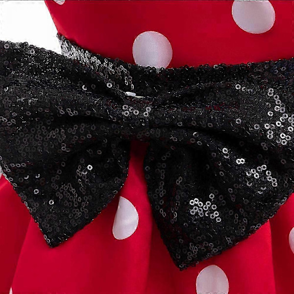 Minnie Prinsessklänning Flickor Föreställningsklänning Festklänning Klänning Red 100cm