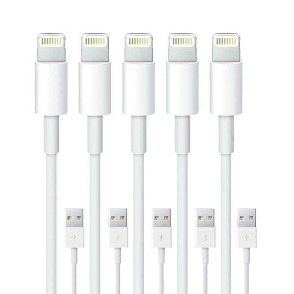 5-pakkaus - Lightning-latauskaapeli iPhone 13/12/11/ Xs/Max/X/8/7/6/5SE