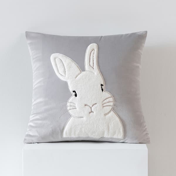 Påskörngott 45x45cm 1/2-pack – Sammet Påskhare Kudde, Påskdekoration Prydnadskudde Vårdekoration Grå 1st-Kanin Gray 1pc-Rabbit