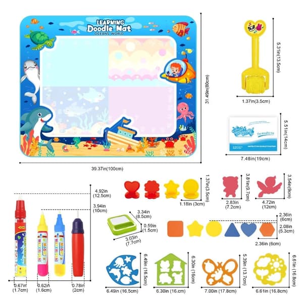 Vanntengematte for barn 1-6 år – Interaktivt malespill og Aqua Magic Doodle-matte for jenter og gutter #8 #8