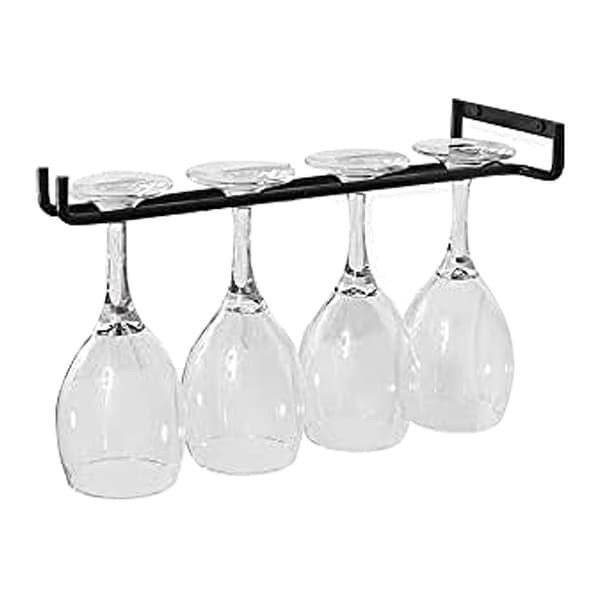 Ophængt glasholder - Vinglasholder med skinner til 4 glas