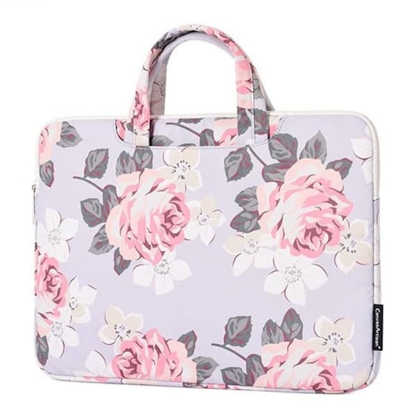 CANVASARTISAN Computertaske 15\" Blomster - Sort Sort