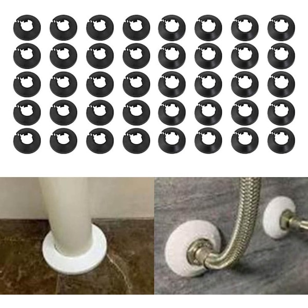 10 stk. dekorative dæksler, flange vandrørsdæksler, plastdækplade krave afløbsledningsbeskytter radiator (til 20 mm)