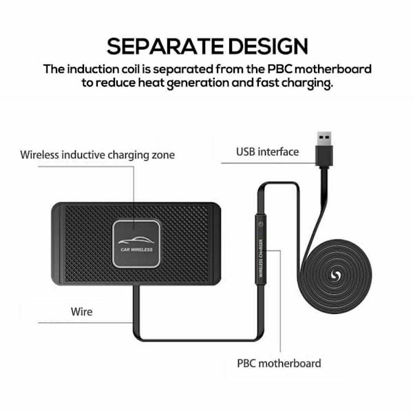Telefonoplader Bil Trådløs Oplader Hurtig Opladestation