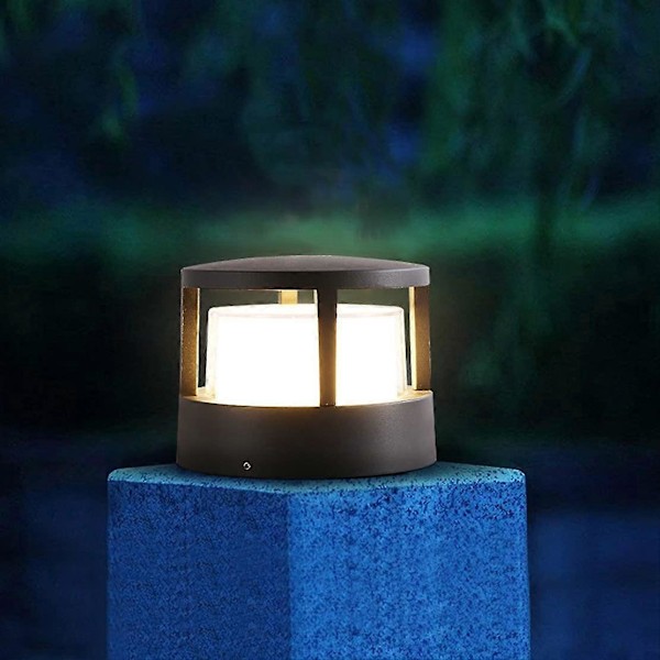 LED Ulkokäyttöön Tarkoitettu Puutarhapylväsvalaisin, IP65-Suunniteltu Sisäseinävalaisin, Alumiininen Kattovalaisin Terassille, Ulkopuutarhavalaisin Poluille, 3000K Lämmin Valkoinen