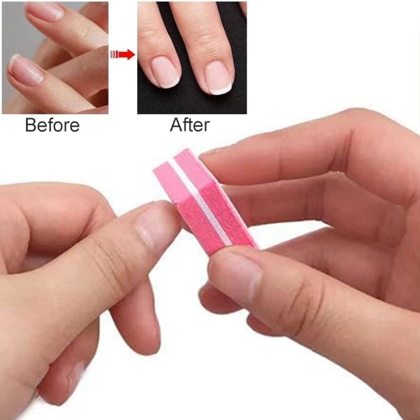 20 st nagelbufferblock, professionella nagelslipblock för gel naturliga naglar, buffer slipblock nagelkonstverktyg för salong hemmabruk (rosa) rosa